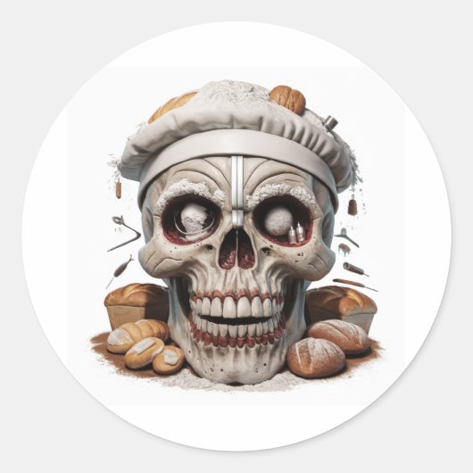 Skull-lustig Runder Aufkleber (Vorderseite)