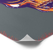 Skull M.C. Biker Eerie Orange Poster (Ecke)