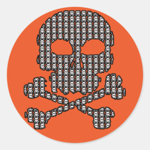 Skull Made of Skulls Halloween Runder Aufkleber