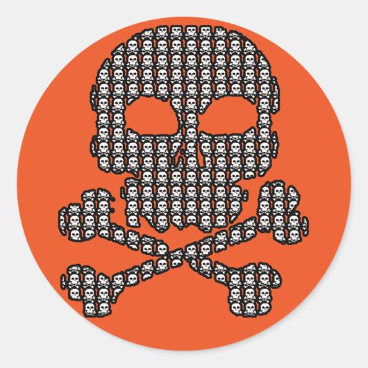 Skull Made of Skulls Halloween Runder Aufkleber (Vorderseite)