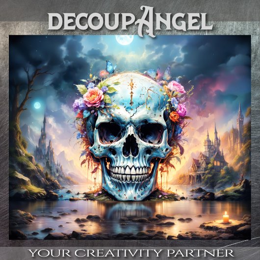 Skull Magnificent - Decoupage - Seidenpapier