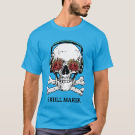SKULL MAKER Kopfhörer und Rose | T-Shirt