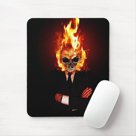 Skull man fire mousepad (Mit Mouse)