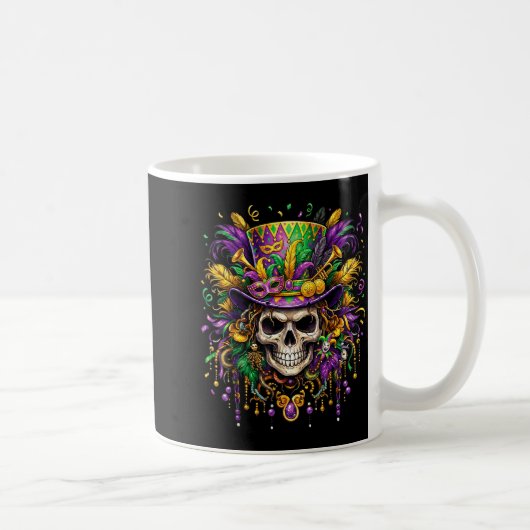Skull Mardi Gras Men Women Kids Carnival New Orlea Kaffeetasse (Rechts)