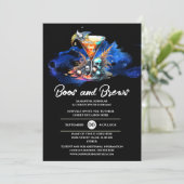 Skull martini verzaubert halloween gotisches Party Einladung (Stehend Vorderseite)