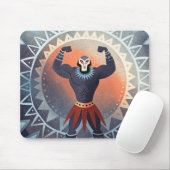 Skull-Masked Tribal Titan Mousepad (Mit Mouse)