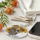 Skull Meets Sunflower Schlüsselanhänger (Vorderseite rechts)