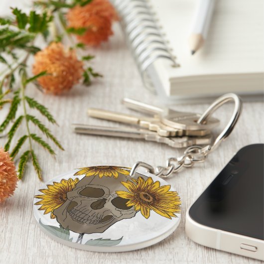 Skull Meets Sunflower  Schlüsselanhänger (Vorderseite rechts)
