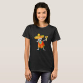 Skull Mexican Poncho Cinco De Mayo Dabbing Skelet T-Shirt (Vorne ganz)