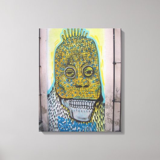 Skull Mexico Graffiti Street art, real world art Leinwanddruck (Vorderseite)