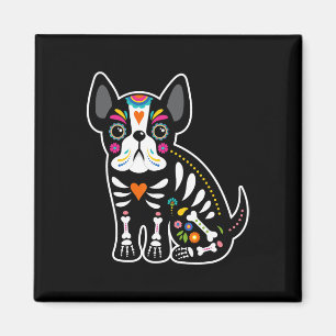 Skull mexikanische Bulldog Halloween Magnet