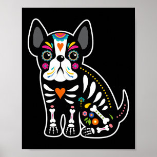 Skull mexikanische Bulldog Halloween Poster