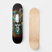 Skull mit 2 Cobras Skateboard (Vorderseite)