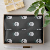 Skull mit Aquamarinen Tropfen Gewebepapier Seidenpapier (Geschenk)