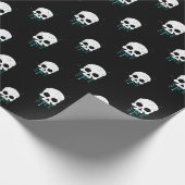 Skull mit Aquamarinen Tropfen Packpapier (Ecke)