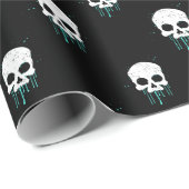 Skull mit Aquamarinen Tropfen Packpapier (Rolleneckpunkt)