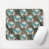 Skull mit Blau und Rosen Mousepad (Mit Mouse)