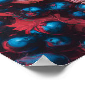 Skull mit Blueberry Print Poster Wall Art (Ecke)