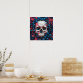 Skull mit Blueberry Print Poster Wall Art (Küche)