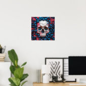Skull mit Blueberry Print Poster Wall Art (Heimbüro)