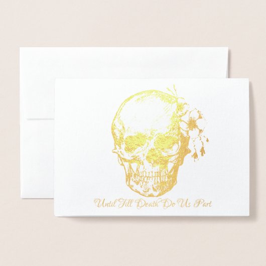 Skull mit Blume Golden Foil Hochzeit Einladungen (Vorderseite mit Umschlag)
