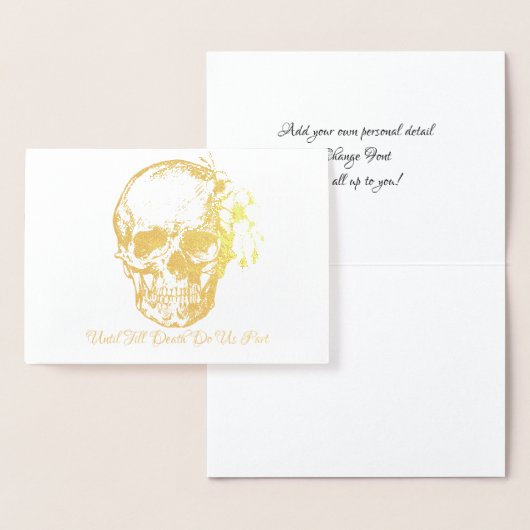 Skull mit Blume Golden Foil Hochzeit Einladungen (Anzeige)