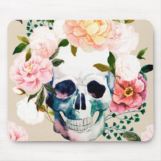 Skull mit Blume, Paste Maus Pad Mousepad (Vorne)