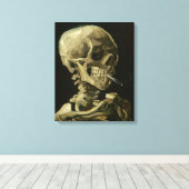 Skull mit brennender Zigarette von Van Gogh Leinwanddruck (Insitu (Holzboden))