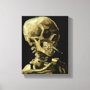 Skull mit brennender Zigarette von Van Gogh Leinwanddruck