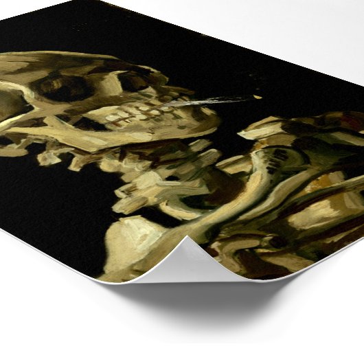 Skull mit brennender Zigarette von Van Gogh Poster (Ecke)