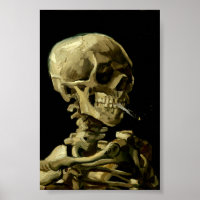 Skull mit brennender Zigarette von Van Gogh