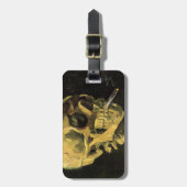 Skull mit brennender Zigarette von Vincent van Gog Gepäckanhänger (Vorderseite vertikal)