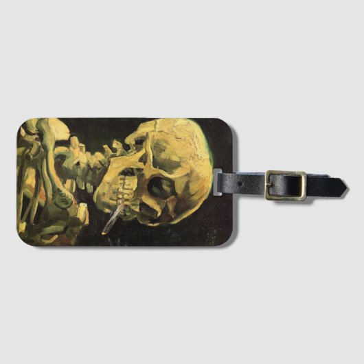 Skull mit brennender Zigarette von Vincent van Gog Gepäckanhänger (Vorderseite (Horizontal))