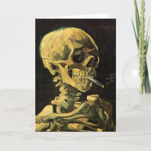 Skull mit brennender Zigarette von Vincent van Gog Karte (Vorderseite)