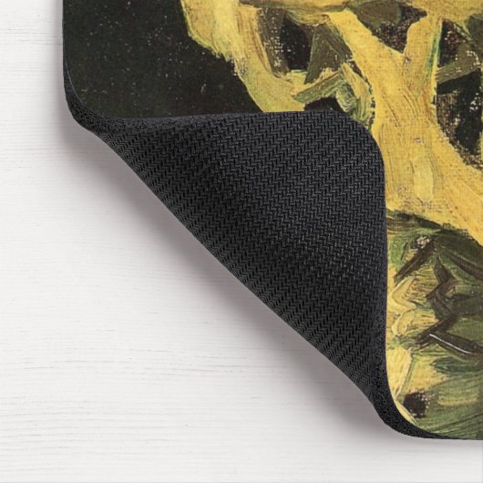 Skull mit brennender Zigarette von Vincent van Gog Mousepad (Ecke)