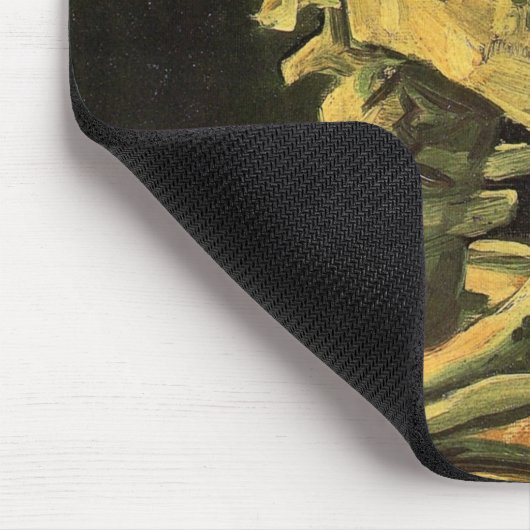 Skull mit brennender Zigarette von Vincent van Gog Mousepad (Ecke)