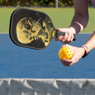 Skull mit brennender Zigarette von Vincent van Gog Pickleball Schläger