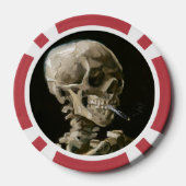 Skull mit brennender Zigarette von Vincent van Gog Pokerchips (Rückseite)