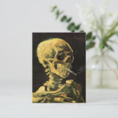 Skull mit brennender Zigarette von Vincent van Gog Postkarte (Stehend Vorderseite)