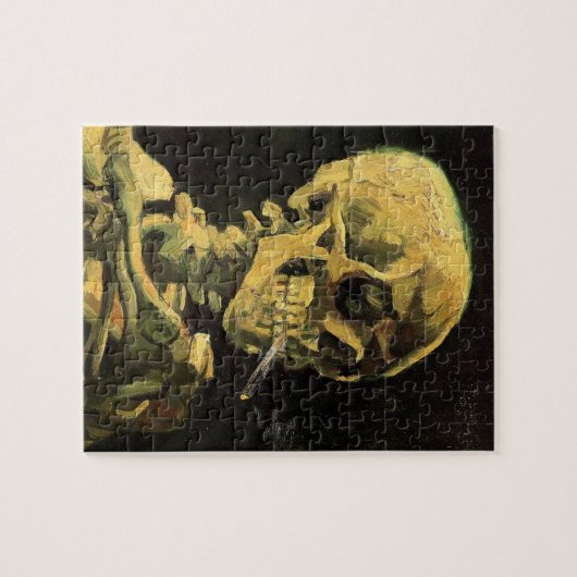 Skull mit brennender Zigarette von Vincent van Gog Puzzle (Horizontal)