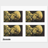 Skull mit brennender Zigarette von Vincent van Gog Rechteckiger Aufkleber (Blatt)