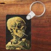 Skull mit brennender Zigarette von Vincent van Gog Schlüsselanhänger (Rückseite)