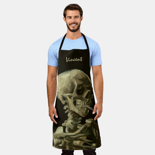 Skull mit brennender Zigarette von Vincent van Gog Schürze (Getragen)