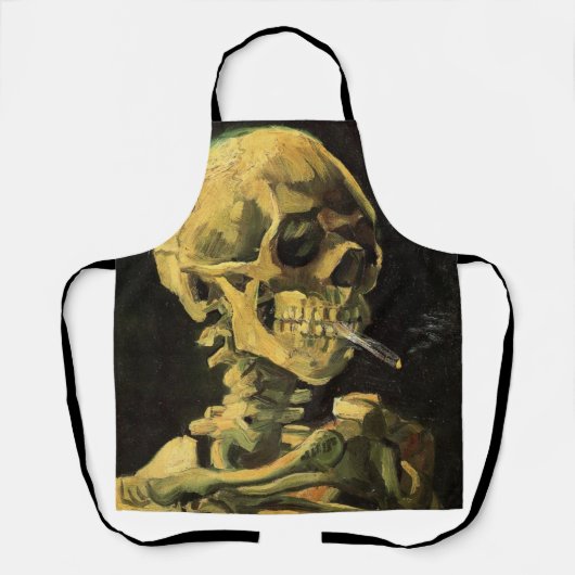 Skull mit brennender Zigarette von Vincent van Gog Schürze (Vorderseite)
