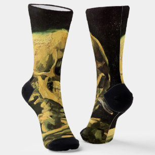 Skull mit brennender Zigarette von Vincent van Gog Socken