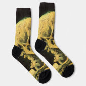 Skull mit brennender Zigarette von Vincent van Gog Socken (Rechts)