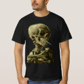 Skull mit brennender Zigarette von Vincent van Gog T-Shirt (Vorderseite)