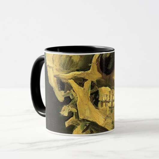 Skull mit brennender Zigarette von Vincent van Gog Tasse (Vorderseite Links)
