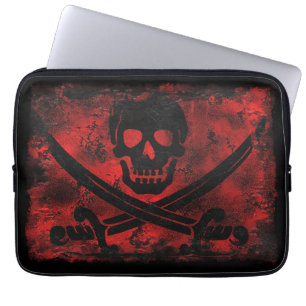Skull mit Crossed Schwerter Creepy Artwork Laptopschutzhülle