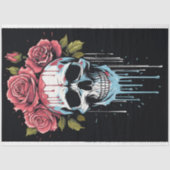 Skull mit Drilling-Rose 2 Decoupage Paper Seidenpapier (Vorderseite)